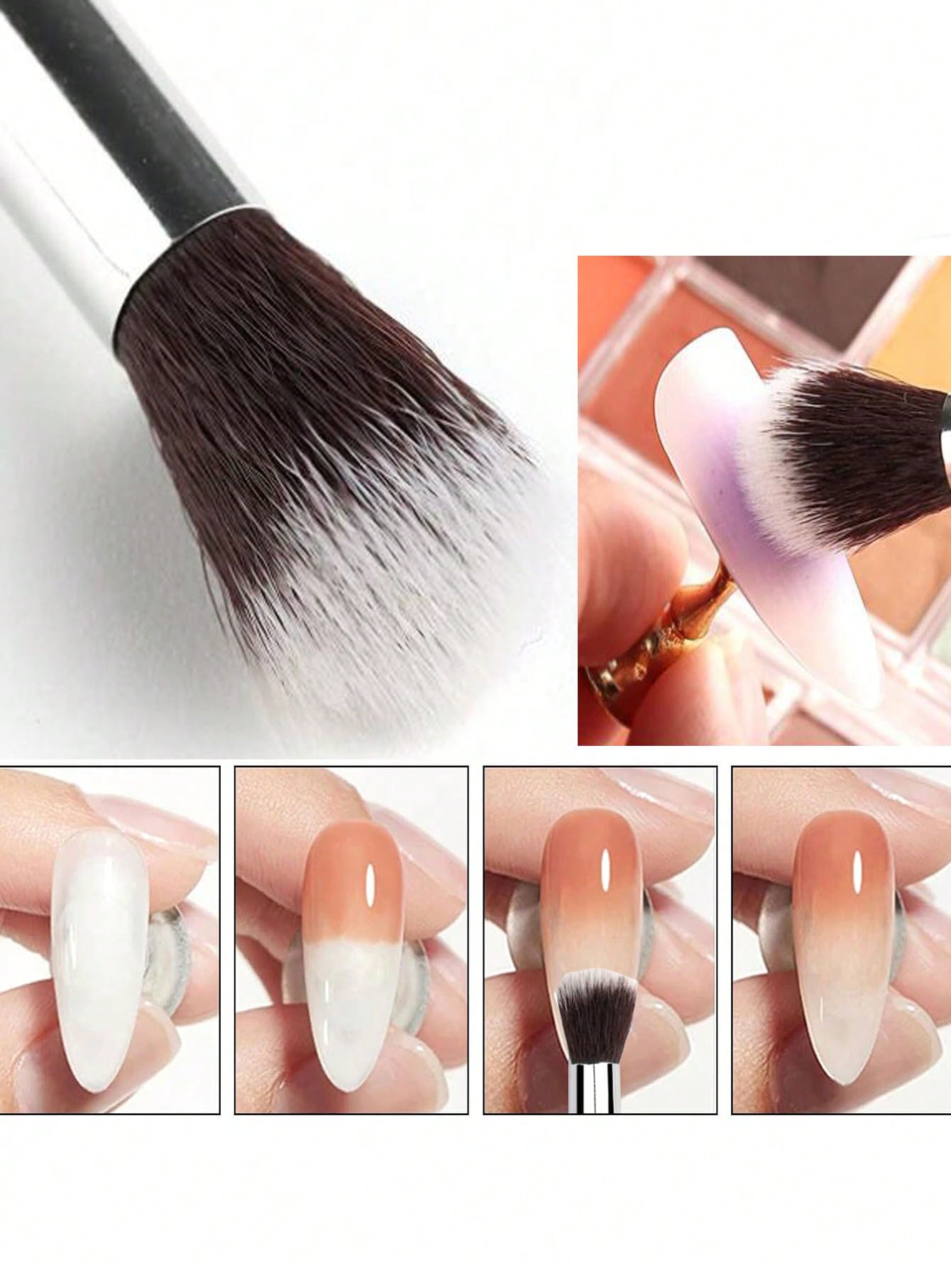 2Pcs Ombre Nail Art Brush Set  - Group Head Brush 评论和价格