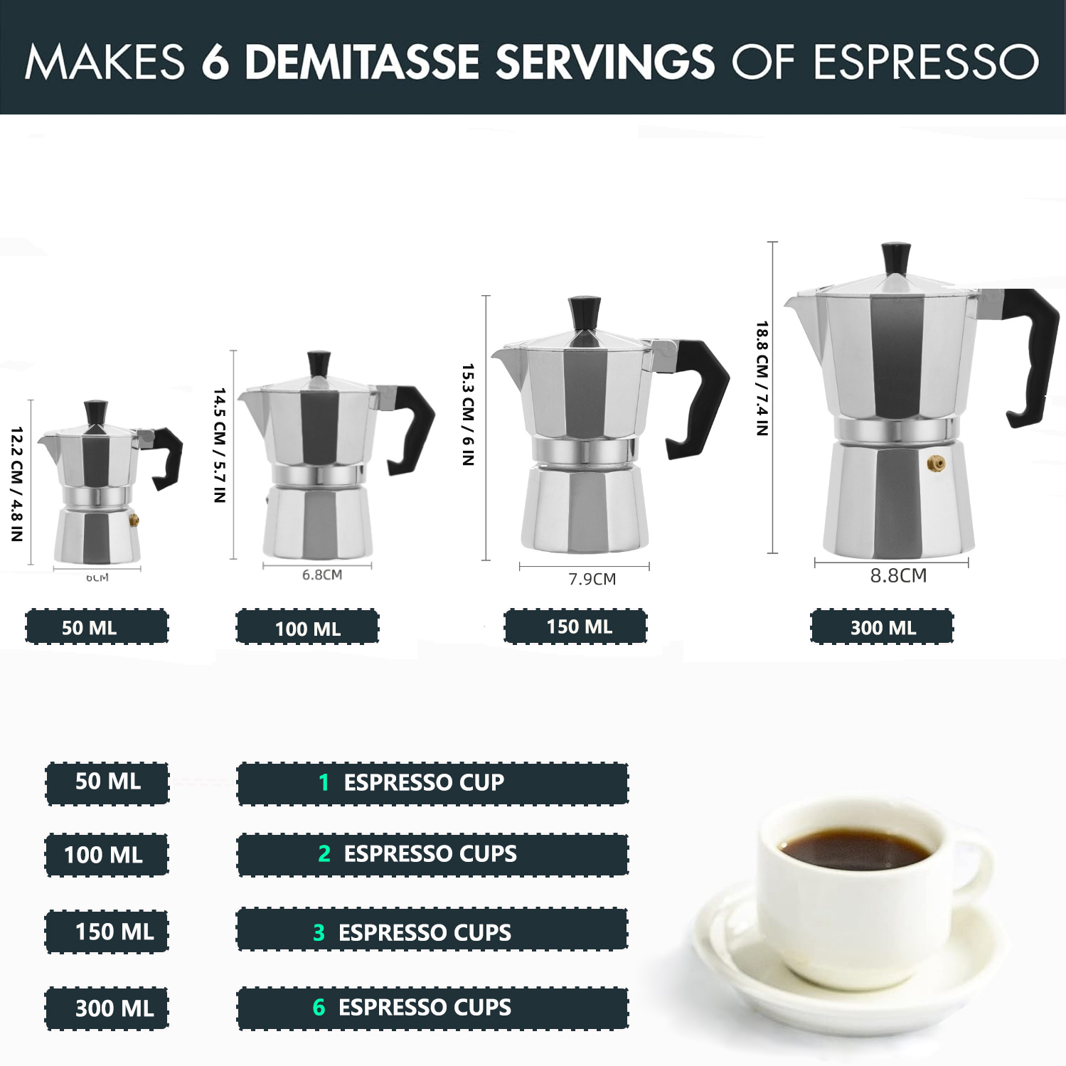 Classic Aluminum Moka Pot 50-3 - Coffee Equipment Wdt 评论和价格