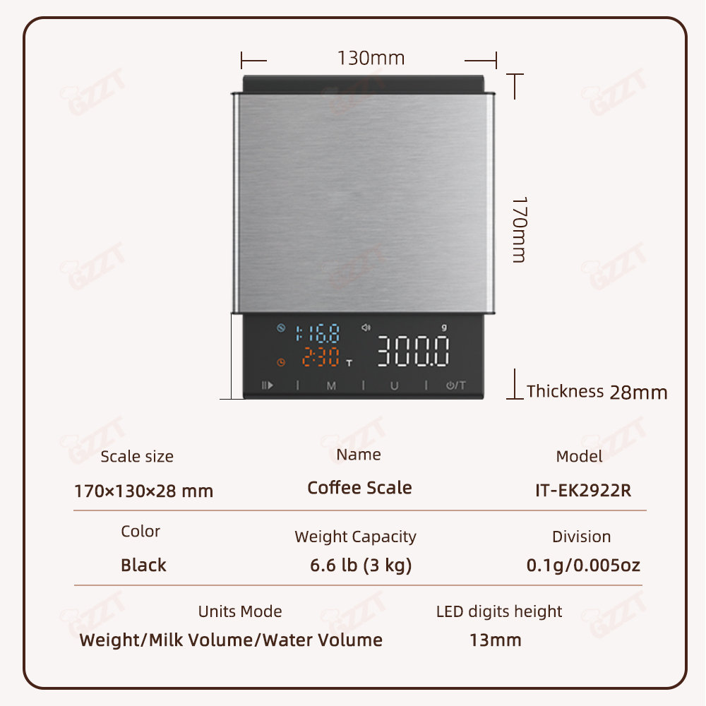 GZZT 22R Digital Kitchen Coffe - Scale Drip Timer 评论和价格